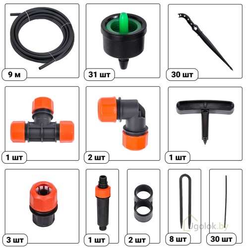 Капельный полив от водопровода ЖУК 30 растений