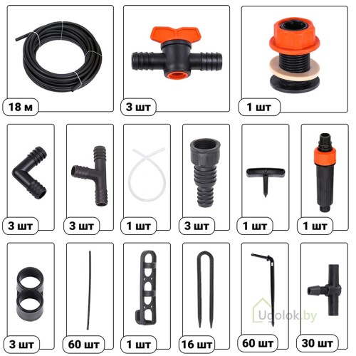 Капельный полив от емкости Жук 60 растений (тепличный) Капельный полив от емкости Жук 60 растений (тепличный)