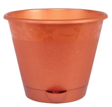 Горшок цветочный Мадера 3.5 л, с поддоном (медный)