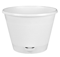 Горшок цветочный Мадера 5 л, с поддоном (белый)