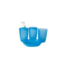 Набор для ванной комнаты (дозатор, стакан, мыльница), голубой