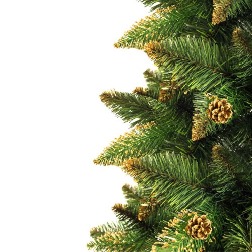 Елка (сосна) новогодняя Снежная Королева с золотым напылением 220 см GrandCity