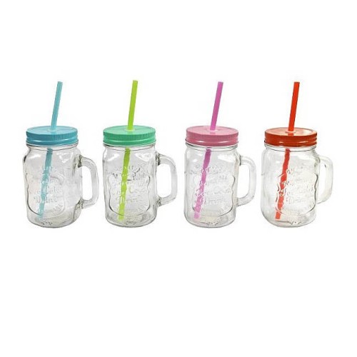 Кружка стеклянная Mono 450 мл с трубочкой Кружка стеклянная Mono 450 мл с трубочкой