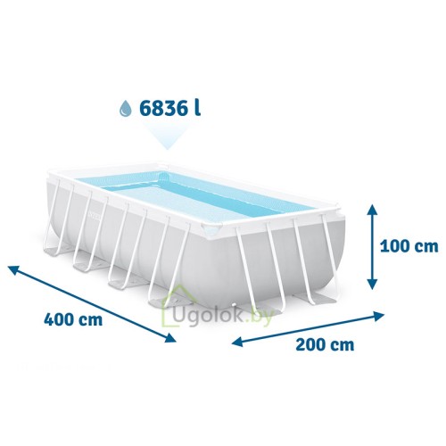 Бассейн каркасный Intex Prism Frame 400x200x100 см (26788NP) Бассейн каркасный Intex Prism Frame 400x200x100 см (26788NP)