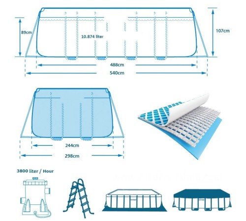 Бассейн каркасный Intex Prism Frame 488x244x107 см (26792NP)