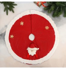 Юбка новогодняя под елку "Сияние полос" Дед Мороз и снежинки d-60 см бело-красный 6938944