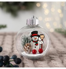 Шар новогодний «Зимние фантазии» Снеговик с метлой, d-8 см (6938962)