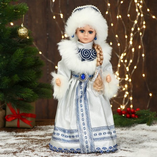 Снегурочка "В шубке с узорами" двигается 19х40 см 6939402
