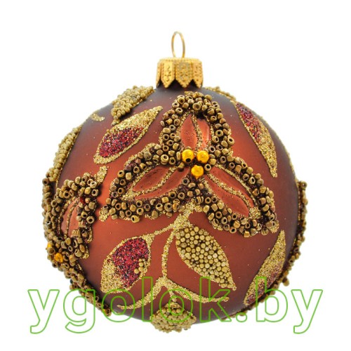 Новогодний шар 8 см Ш-319 шоколад матовый (ручная работа)