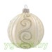 Стеклянный новогодний шар 8 см Д-314 белый матовый (ручная работа)
