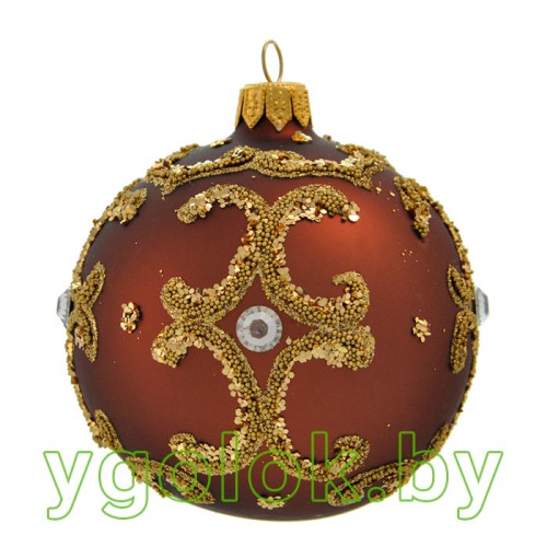 Новогодний шар 8 см Д-3 шоколад матовый (ручная работа) Новогодний шар 8 см Д-3 шоколад матовый (ручная работа)