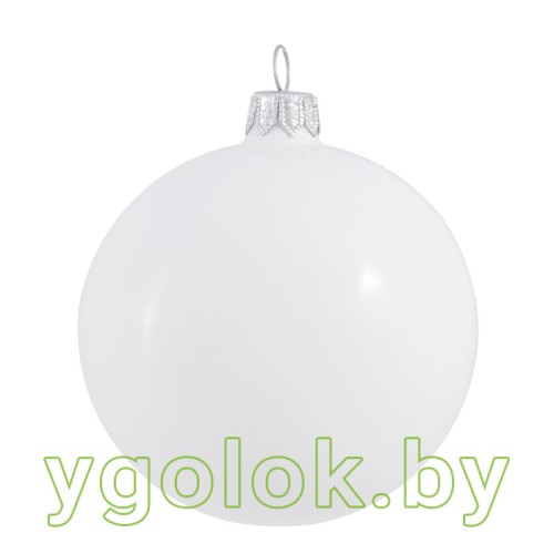 Новогодний шар 8 см эмаль белый (ручная работа) Новогодний шар 8 см эмаль белый (ручная работа)