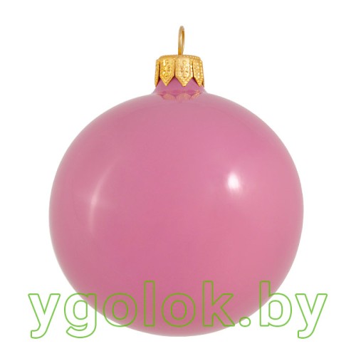 Новогодний шар 8 см эмаль тёмно-лиловый (ручная работа)