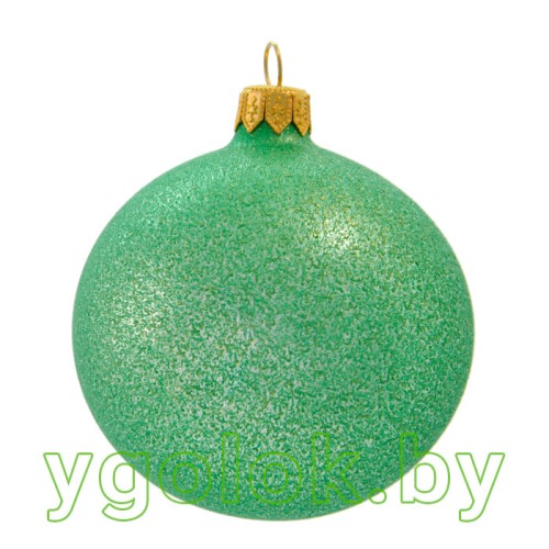 Новогодний шар 8 см глитер мята (ручная работа) Новогодний шар 8 см глитер мята (ручная работа)