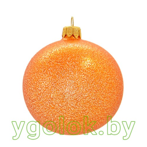 Новогодний шар 8 см глитер персик (ручная работа)