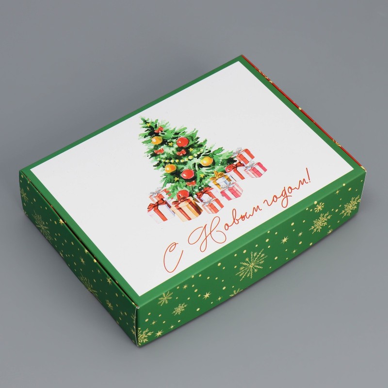 Коробка складная «С Новым годом!» ёлочка 21×15×5 см 9667491 9667491 купить в Минске - интернет-магазин Ugolok.by