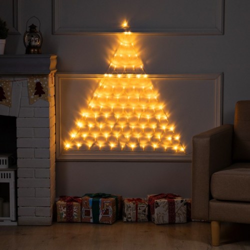 Гирлянда светодиодная  «Сеть-ёлка» 1 × 1 м IP20 тёмная нить 90 LED свечение тёплое белое 8 режимов 220 В 9642116