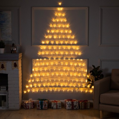 Гирлянда светодиодная  «Сеть-ёлка» 2 × 2 м IP20 тёмная нить 152 LED свечение тёплое белое 8 режимов 220 В 9642120