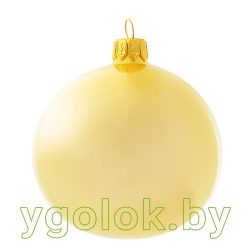 Новогодний шар 8 см опал золотой (ручная работа)