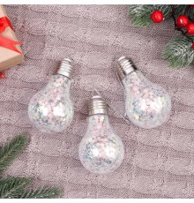 Украшение ёлочное "Новогодние фантазии" (набор 3 шт) лампочки, 6х7 см прозрачный 6938996