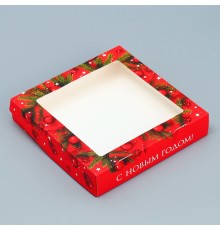 Коробка складная «С Новым годом» 20×20×4 см 9705318