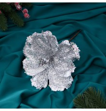 Ветка декоративная "Снежный цветок" 16х20 см серебро 9705798