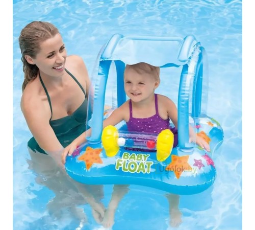 Надувной плотик-ходунки с навесом Intex Kiddie Float 81х66 см (56581NP) 1-2 года Надувной плотик-ходунки с навесом Intex Kiddie Float 81х66 см (56581NP) 1-2 года