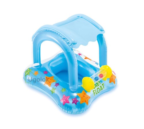 Надувной плотик-ходунки с навесом Intex Kiddie Float 81х66 см (56581NP) 1-2 года Надувной плотик-ходунки с навесом Intex Kiddie Float 81х66 см (56581NP) 1-2 года
