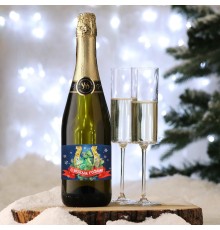 Наклейка на бутылку «Шампанское новогоднее» подкова с драконом 12х8 см 9750721