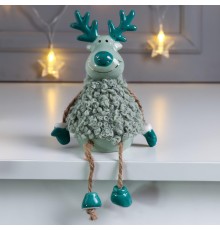 Сувенир керамика "Лосик в кудрявой шубке" светло-зелёный 13,7х6х6,2 см 6436065