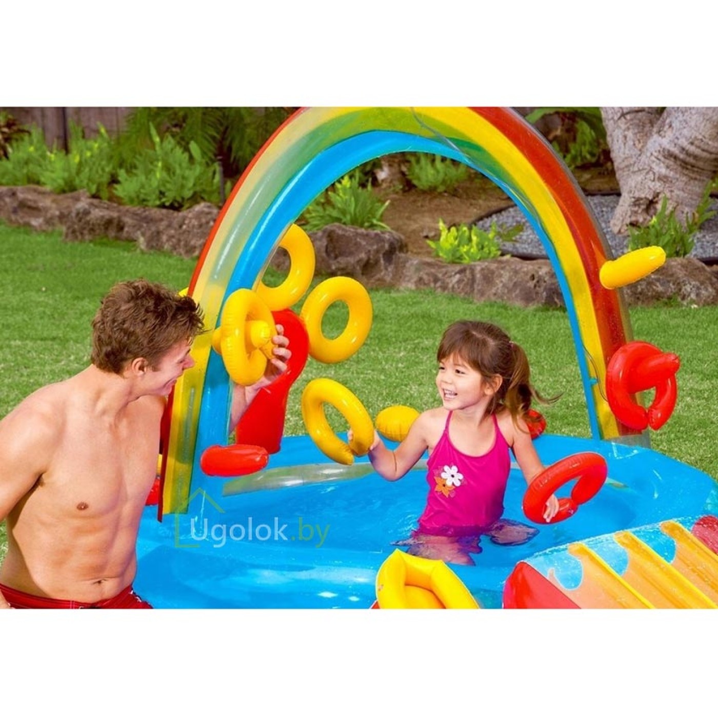 Дети в бассейне. Игровой центр rainbow funnel 295*190*109см от 2 лет. Надувной игровой центр-бассейн intex "радуга", 57453np. Детский бассейн с фонтаном. Бассейн с двух лет.