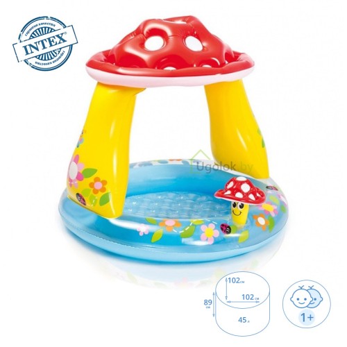 Бассейн детский Intex Мухомор с навесом 102x89 см (57114NP) Бассейн детский Intex Мухомор с навесом 102x89 см (57114NP)