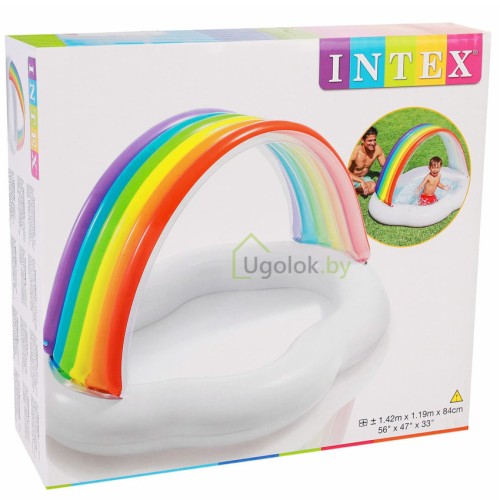 Бассейн детский с навесом Intex Радужное облако 142x119x84 см (57141NP)