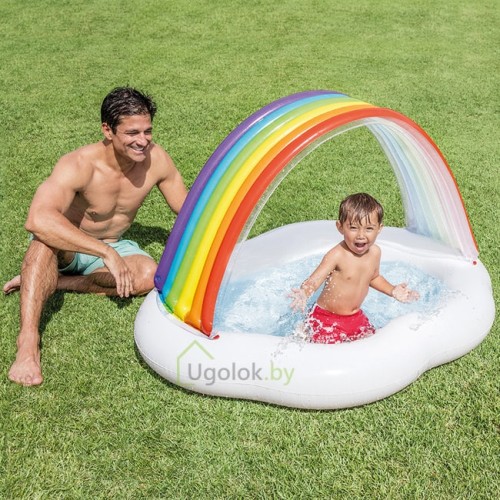 Бассейн детский с навесом Intex Радужное облако 142x119x84 см (57141NP)