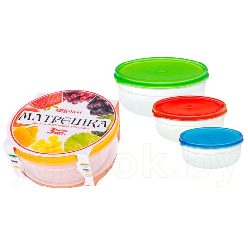 Набор круглых контейнеров Матрёшка