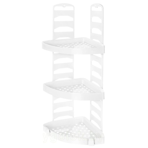 Полка угловая для ванной комнаты (белый) Полка угловая для ванной комнаты (белый)