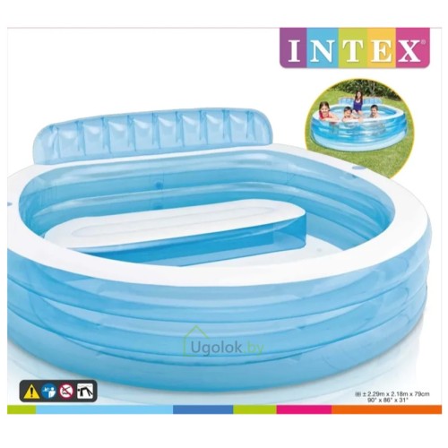 Надувной семейный бассейн Intex с сиденьем 229x218x79 см (57190NP) Надувной семейный бассейн Intex с сиденьем 229x218x79 см (57190NP)