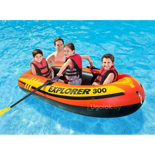 Надувная лодка Intex Explorer 300 с вёслами и насосом 211x117x41 см (58332) 6+