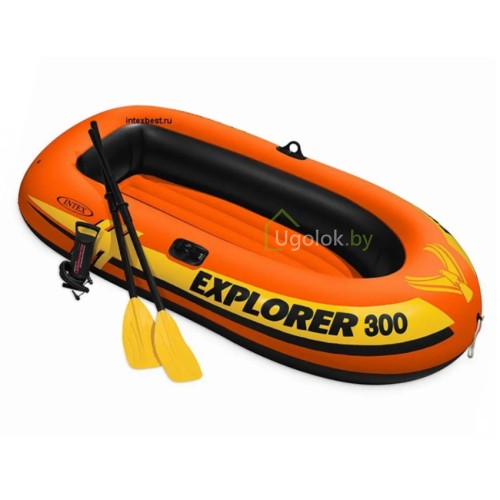 Надувная лодка Intex Explorer 300 с вёслами и насосом 211x117x41 см (58332) 6+