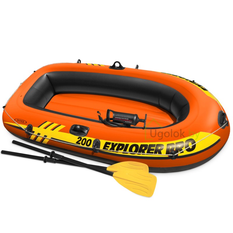 Надувная лодка Intex Explorer Pro 200 с вёслами и насосом 196x102x33 см (58357NP) 6+
