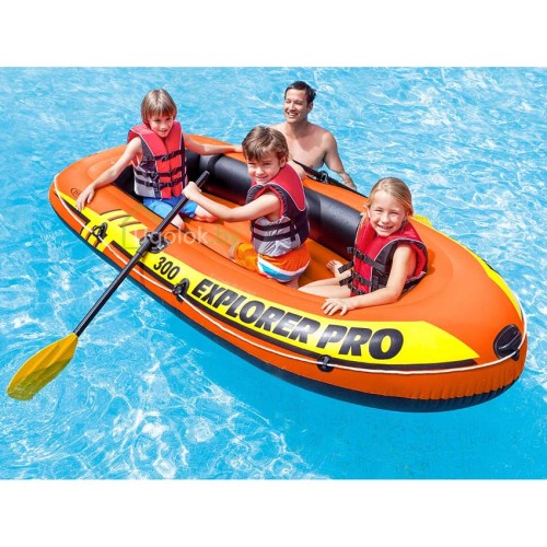 Надувная лодка Intex Explorer Pro 300 с вёслами и насосом 244x117x36 см (58358NP) 6+