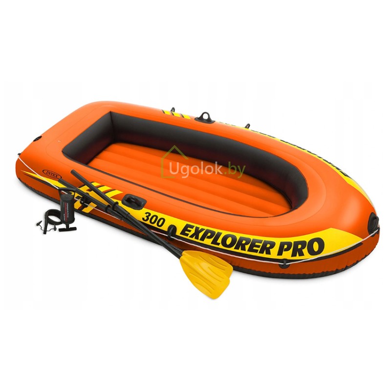 Надувная лодка Intex Explorer Pro 300 с вёслами и насосом 244x117x36 см (58358NP) 6+