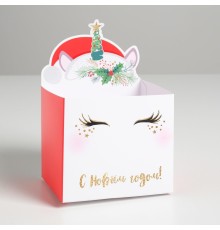 Коробка для мини-букетов «С новым годом» 12х19х10 см 5287571
