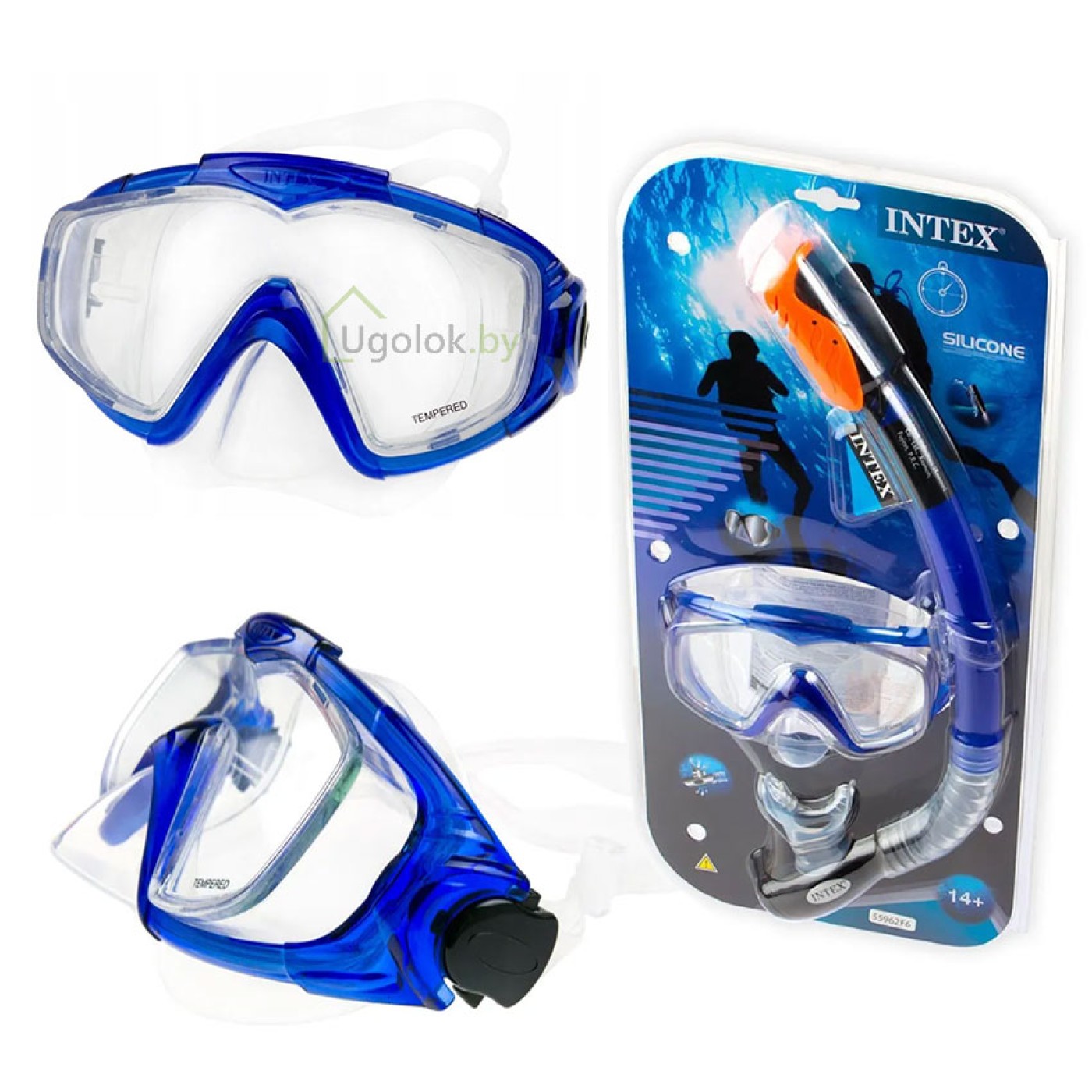 Маска с трубкой для плавания Aqua Pro Swim 14+ (55962) — купить по ...