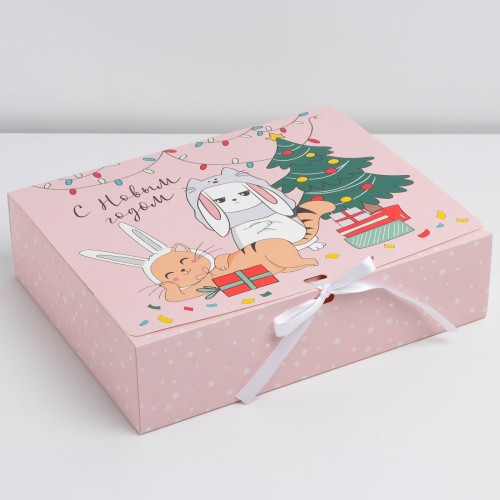 Коробка складная подарочная «С НГ» 31×24,5×9 см 7779459