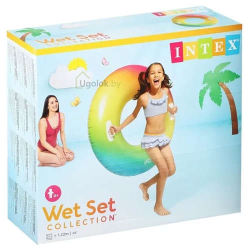 Круг надувной с ручками Intex Цветной вихрь 122 см (58202NP) 9+