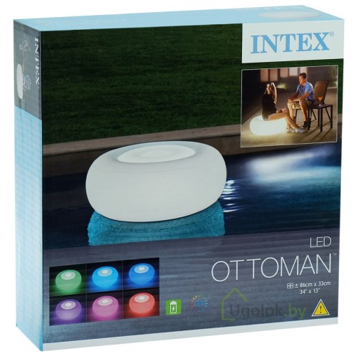 Плавающий надувной пуф с LED-подсветкой Intex 68697 Плавающий надувной пуф с LED-подсветкой Intex 68697