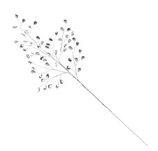 Ветка с кристаллами 70 см серебряный LD21B0282
