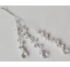 Ветка с кристаллами, 29 см (серебряная, WHF9488)