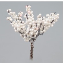 Набор веток с ягодами, 16 см, 6 шт (белые, TH07-12674W)